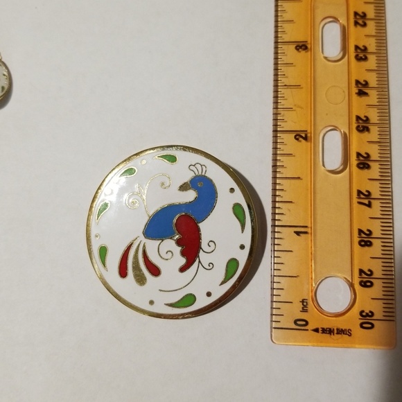 Vintage Distelfink Hex Sign Brooch & Earring Set - Picture 7 of 8